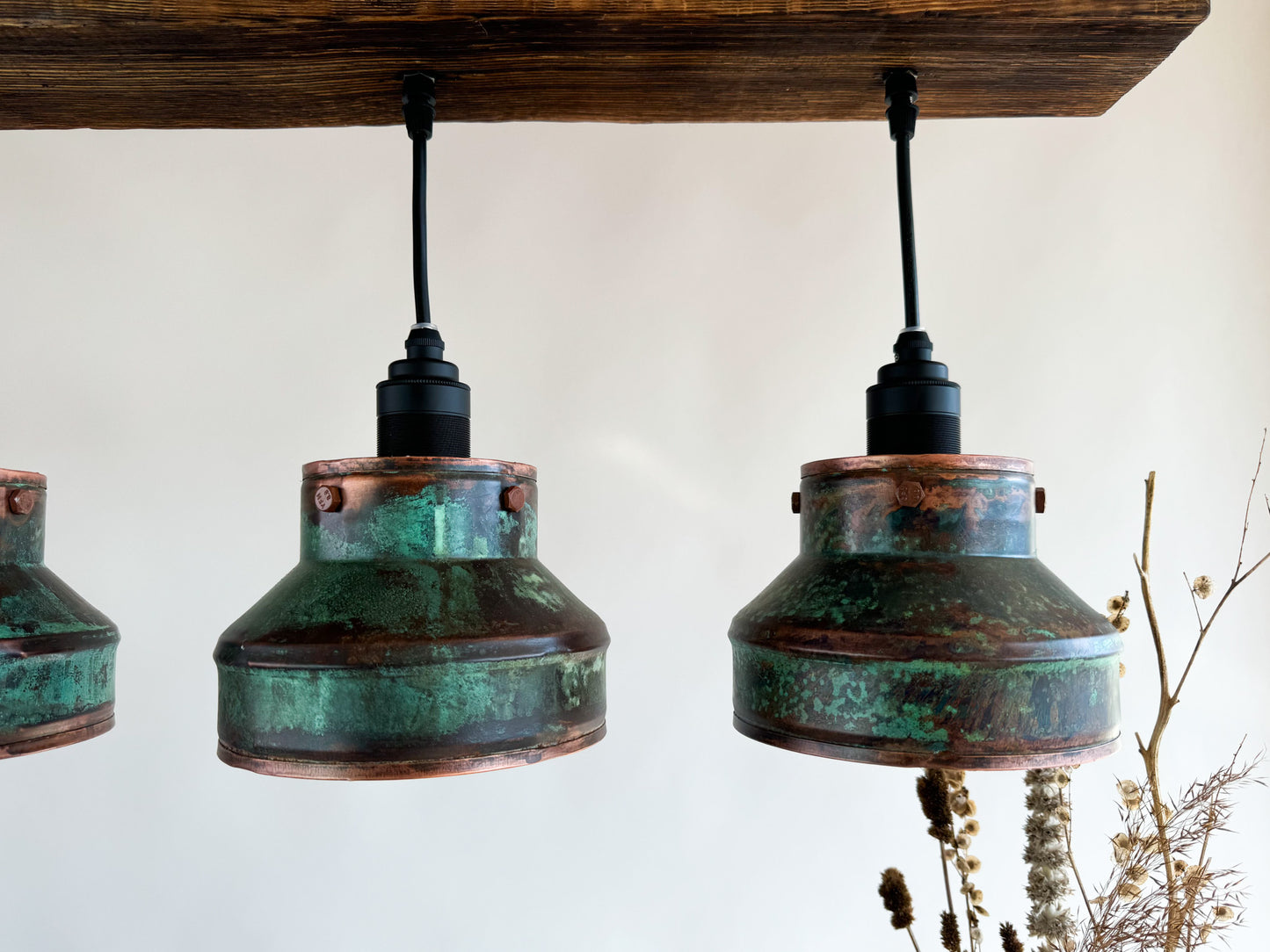 Industrial lighting , Copper lamp ,Patina Light fixture ,Rustic chandelier