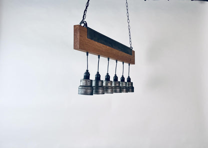 Industrial lighting , Oak Dining room light ,Light fixture ,Oak light,Rustic chandelier , Farmhouse lighting