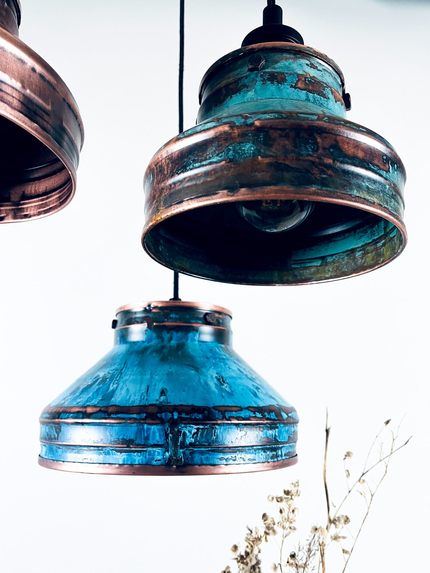 Industrial light Modern Copper lamp Patina light fixture