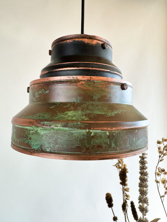 Industrial lighting , Vintage lamp ,Patina Light fixture ,Rustic chandelier ,Pendant light