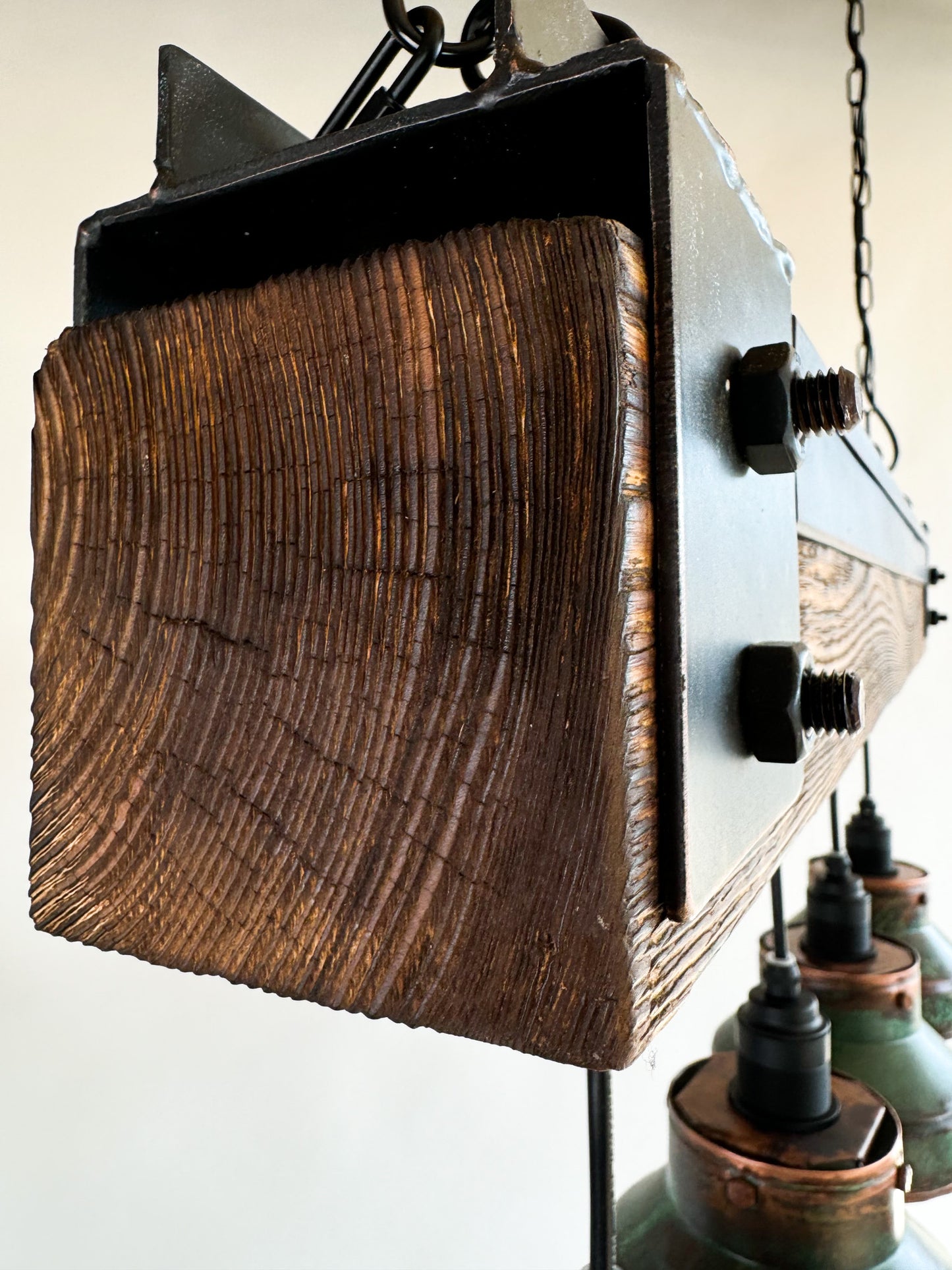 Industrial lighting , Copper lamp ,Patina Light fixture ,Rustic chandelier