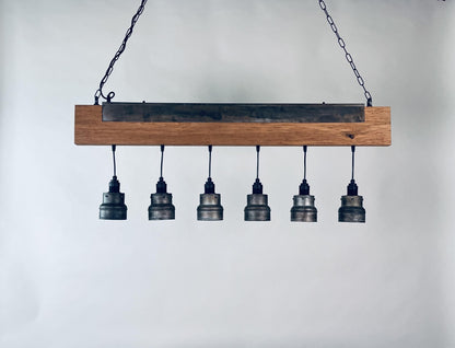 Industrial lighting , Oak Dining room light ,Light fixture ,Oak light,Rustic chandelier , Farmhouse lighting