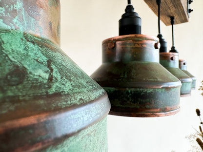 Industrial lighting , Copper lamp ,Patina Light fixture ,Rustic chandelier