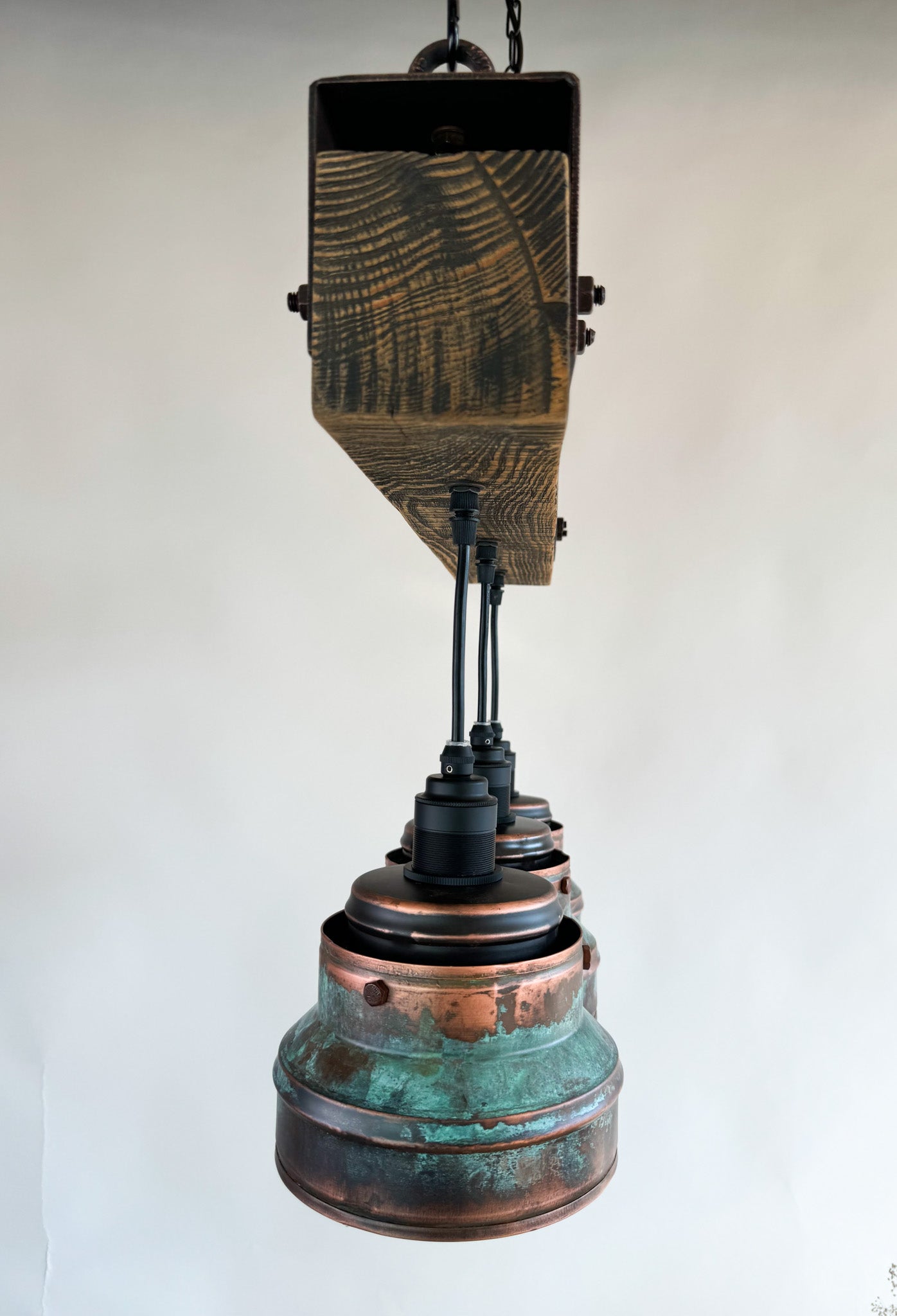 Industrial lighting , Copper lamp ,Patina Light fixture ,Rustic chandelier , Farmhouse lighting